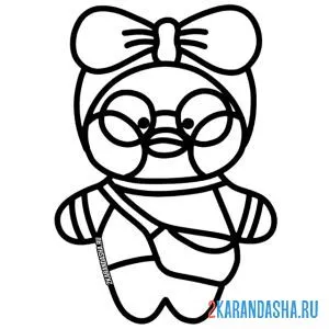 Раскраска уточка лалафанфан с сумочкой