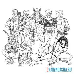 Раскраска супергерои марвел