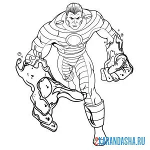 Раскраска песочный человек марвел