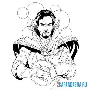 Раскраска доктор стрэндж marvel