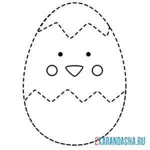 Раскраска обведи цыпленка по линиям