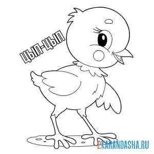 Раскраска цып-цып цыпленок