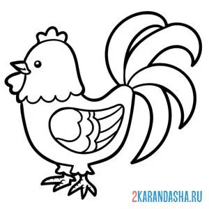 Раскраска рисунок петуха