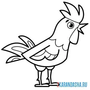 Раскраска петух кричит