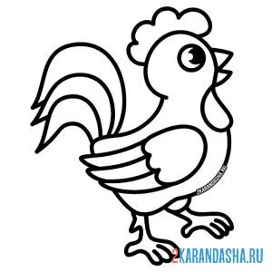 Раскраска простой рисунок петуха