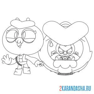 Раскраска ева и ева в корабле