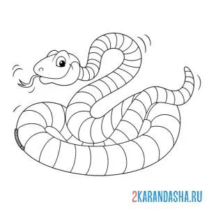 Раскраска полосатая змея