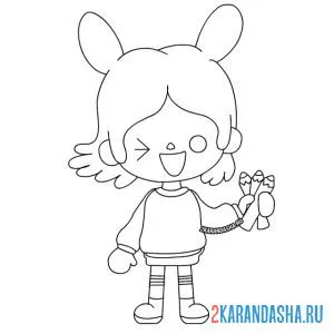 Раскраска toca boca персонаж рисует