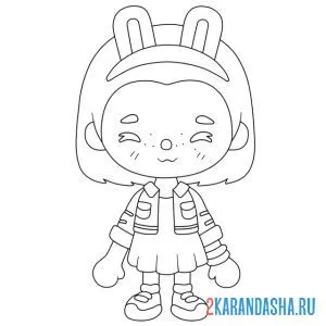 Раскраска персонаж девочка toca boca life world