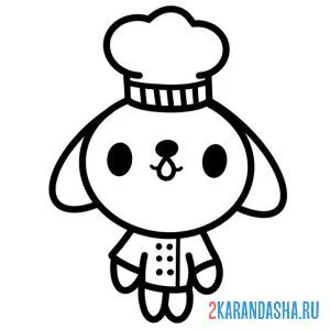 Раскраска животное повар тока бока