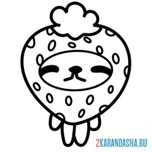 Раскраска собачка-клубника тока бока