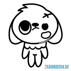 Раскраска грустное животное toca boca life world
