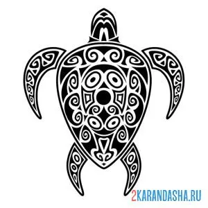 Раскраска черепаха из узоров