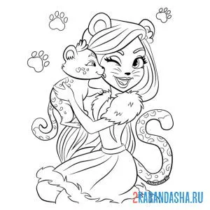 Раскраска чериш гепарди и квик-квик (гепарды) энчантималс