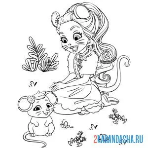 Раскраска майла мышка и фондю
