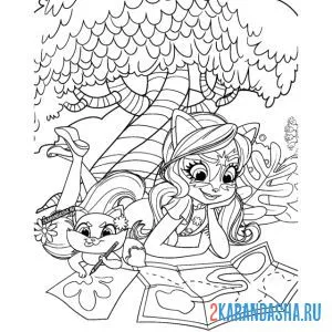 Раскраска энчантималс рисуют карту