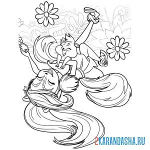 Раскраска энчантималс сейдж и кейпер веселятся