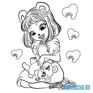 Раскраска прю пандини и нари энчантималс