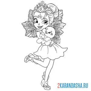 Раскраска энчантималс пэттер павлина и флэп