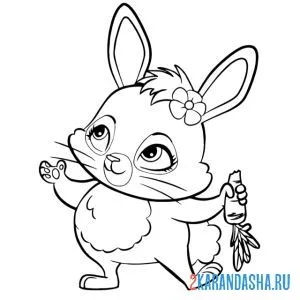 Раскраска энчантималс питомец кролик