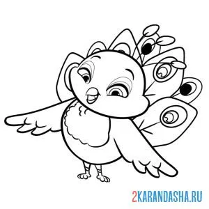 Раскраска энчантималс питомец павлин