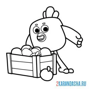 Раскраска цыпа с фруктами ми-ми-мишки