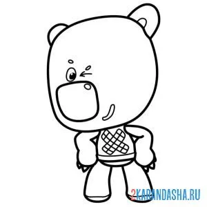 Раскраска ми-ми-мишки кеша подмигивает