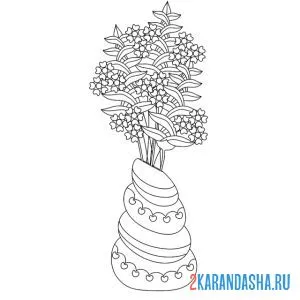 Раскраска ваза ракушка