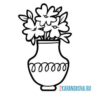 Раскраска ваза с цветочками
