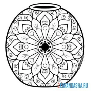 Раскраска ваза бочонок