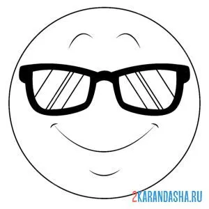 Раскраска крутой смайл