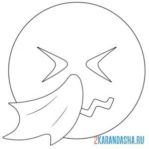 Раскраска смайлик плачет