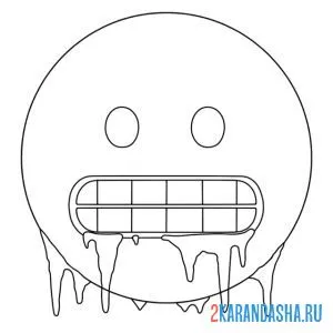 Раскраска смайлик холодрыга