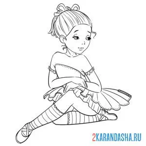 Раскраска балерина позирует