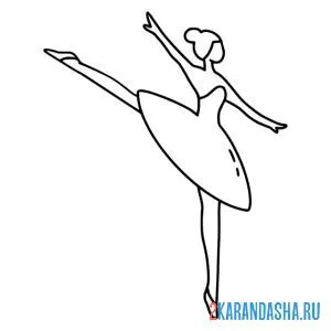 Раскраска балерина простой рисунок