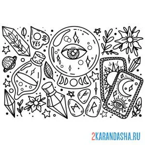 Раскраска наклейки гадание