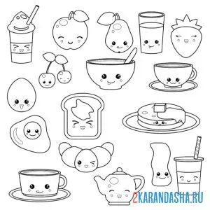 Раскраска наклейки на обед