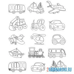 Раскраска наклейки машинки для мальчиков