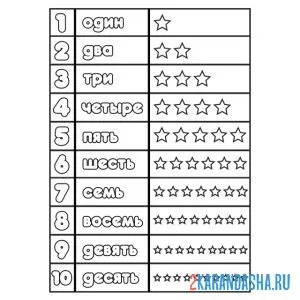 Раскраска посчитай, запомни цифры
