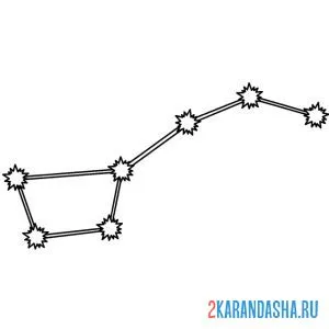 Раскраска созвездие большой медведицы