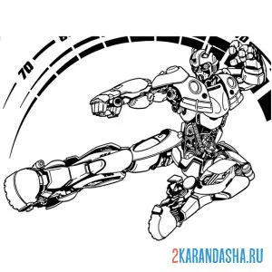 Раскраска бамблби трансформеры в полете