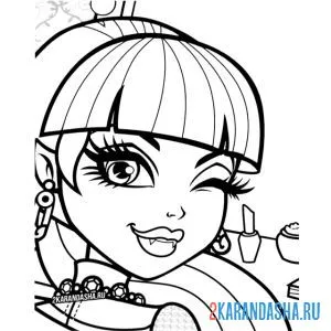 Раскраска monster high подмигивает