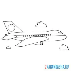 Раскраска пассажирский самолет боинг