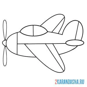Раскраска маленький винтовой самолет