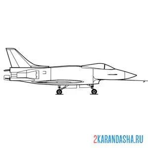 Раскраска опасный военный самолет