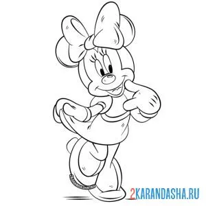Раскраска минни маус в платье
