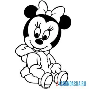 Раскраска малышка микки маус