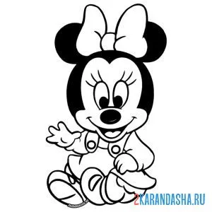 Раскраска малышка минни маус