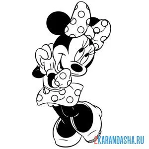 Раскраска девочка минни маус