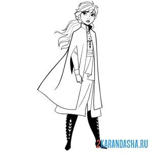 Раскраска анна в поисках эльзы